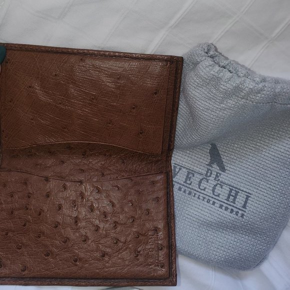 De Vecchi Ostrich Men's Credit Card Holder - Picture 2 of 3